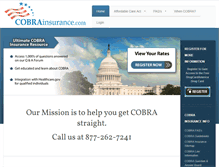 Tablet Screenshot of cobrainsurance.com